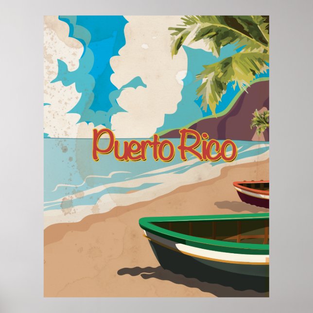 Póster Viagens vintage Porto Rico (Frente)