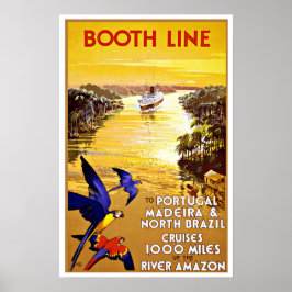Póster Viagens vintage Portugal à Amazônia por Cruzeiros