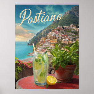 Poster Viagens vintage Positano Itália
