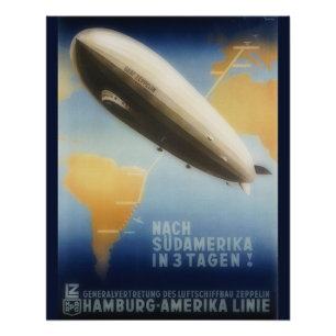 Póster Viagens vintage - Poster do Graf Zeppelin