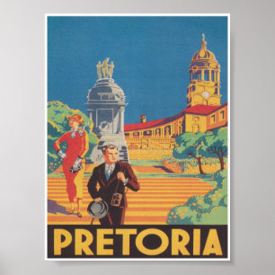 Poster Viagens vintage Pretória da África do Sul
