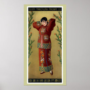 Poster Viagens vintage Railway China do ~ de China