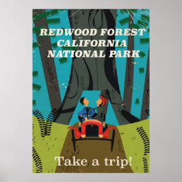 Poster Viagens vintage Redwood California