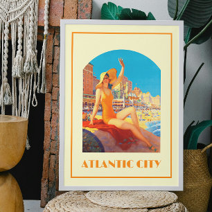 Poster Viagens vintage Retroativa de Atlantic City 1930s