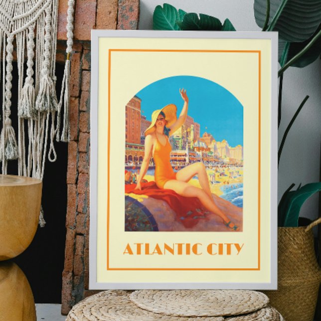 Poster Viagens vintage Retroativa de Atlantic City 1930s (Criador carregado)