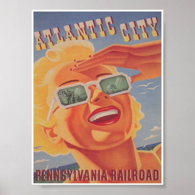 Poster Viagens vintage Retroativa de Atlantic City em Nov (Frente)