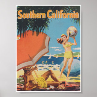 Poster Viagens vintage Retroativa do Sul da Califórnia