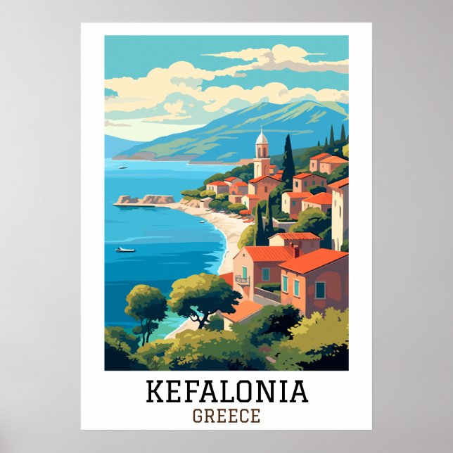 Poster Viagens vintage RetroGrécia da Kefalonia (Frente)