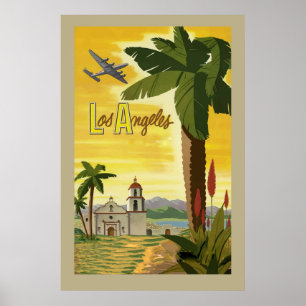 Poster Viagens vintage Retrospectiva de Los Angeles Calif