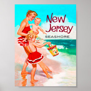 Poster Viagens vintage Retrospectiva de Nova Jersey