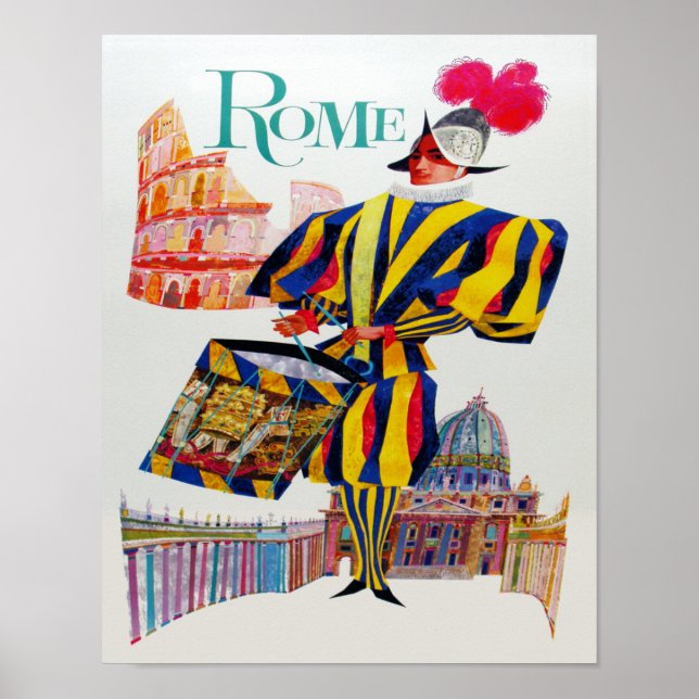 Póster Viagens vintage Roma (Frente)