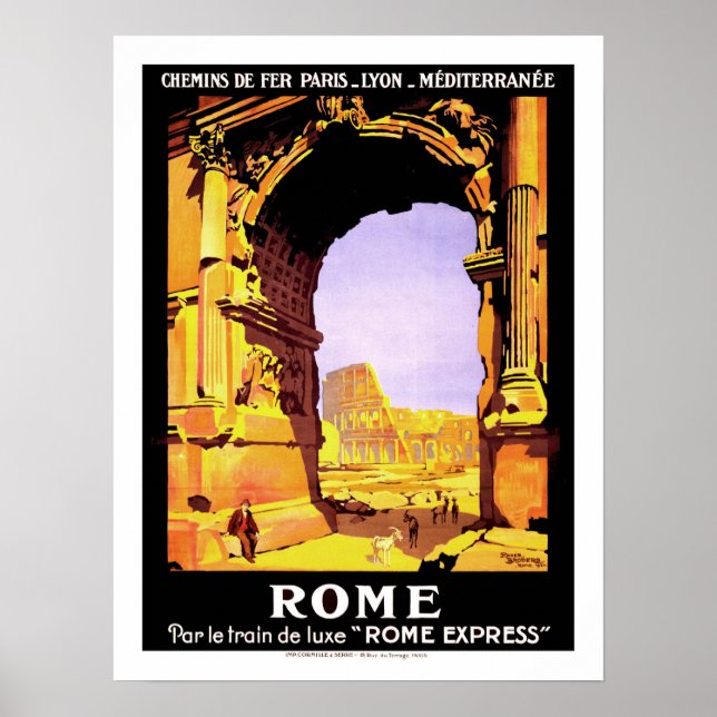 Póster Viagens vintage Roma (Frente)