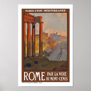 Poster Viagens vintage Roma Itália