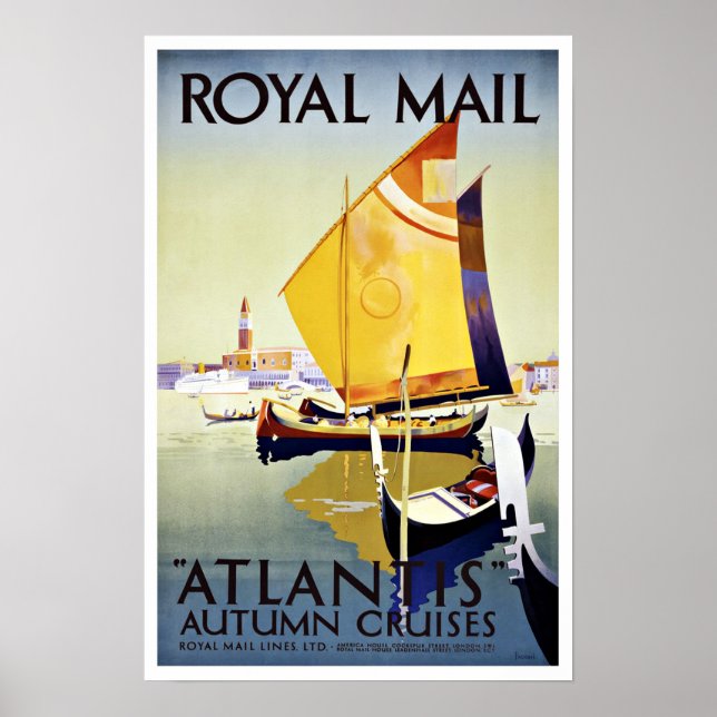 Póster Viagens vintage Royal Mail Atlantis (Frente)