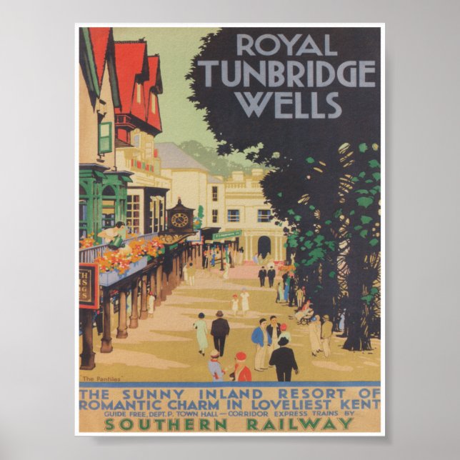 Poster Viagens vintage Royal Tunbridge Wells England (Frente)