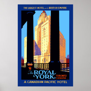 Poster Viagens vintage Royal York Hotel Toronto Canadá