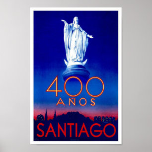 Póster Viagens vintage Santiago Chile