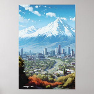 Poster Viagens vintage Santiago Chile