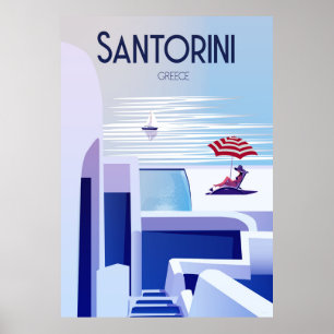 Poster Viagens vintage Santorini