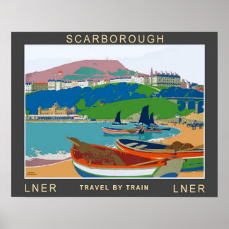 Póster Viagens vintage, Scarborough