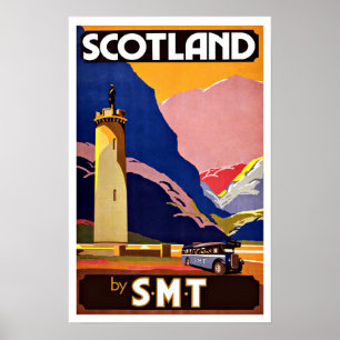 Poster Viagens vintage Scotland By Bus