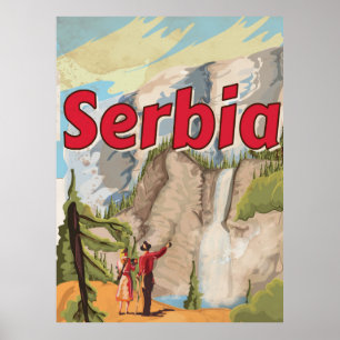 Póster Viagens vintage Sérvia