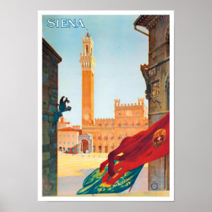 Poster Viagens vintage Siena Itália