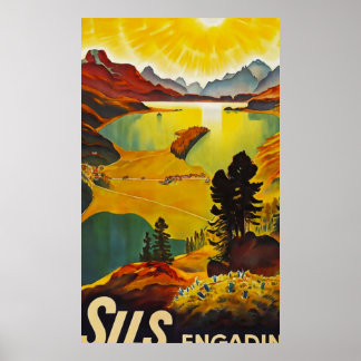 Poster Viagens vintage Sils Engadin