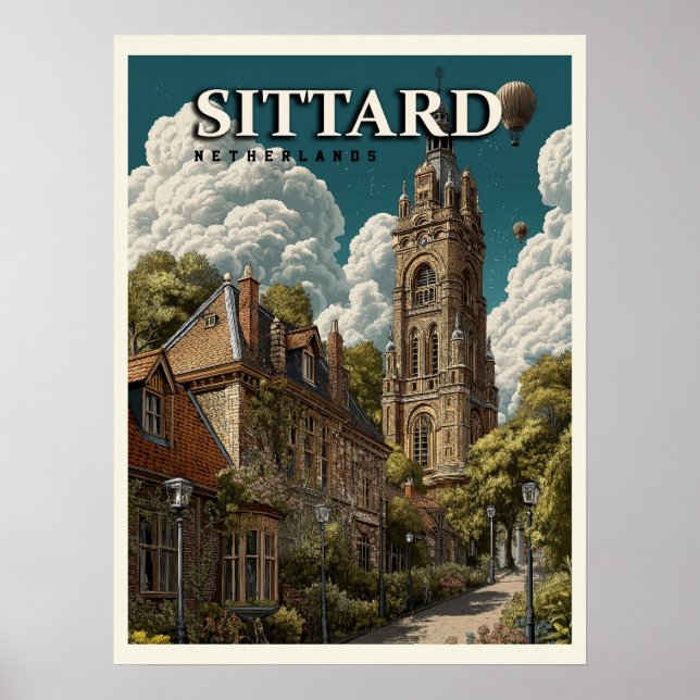 Poster Viagens vintage Sittard Holanda (Frente)