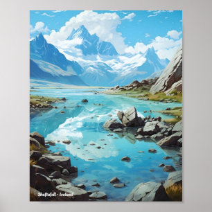 Poster Viagens vintage Skaftafall Islândia