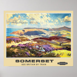 Póster Viagens vintage, Somerset
