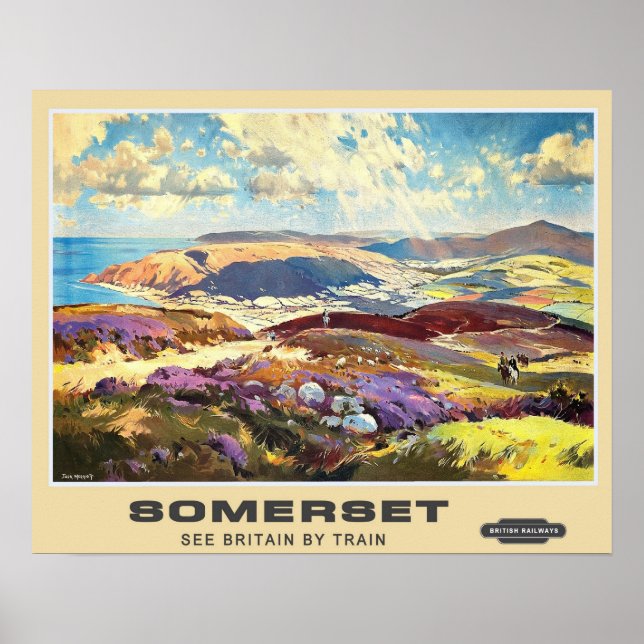 Póster Viagens vintage, Somerset (Frente)