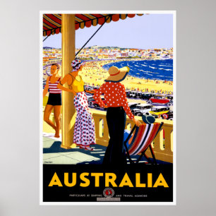 Poster Viagens vintage Sydney Austrália