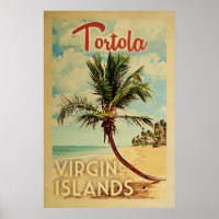 Viagens vintage Tortola Palm Tree