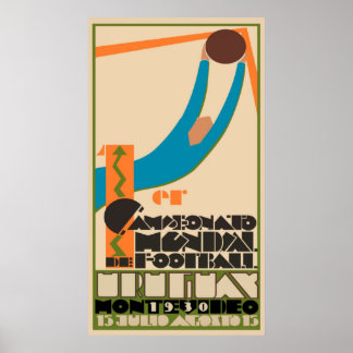 Poster Viagens vintage - Uruguai 1930 Futebol mundial