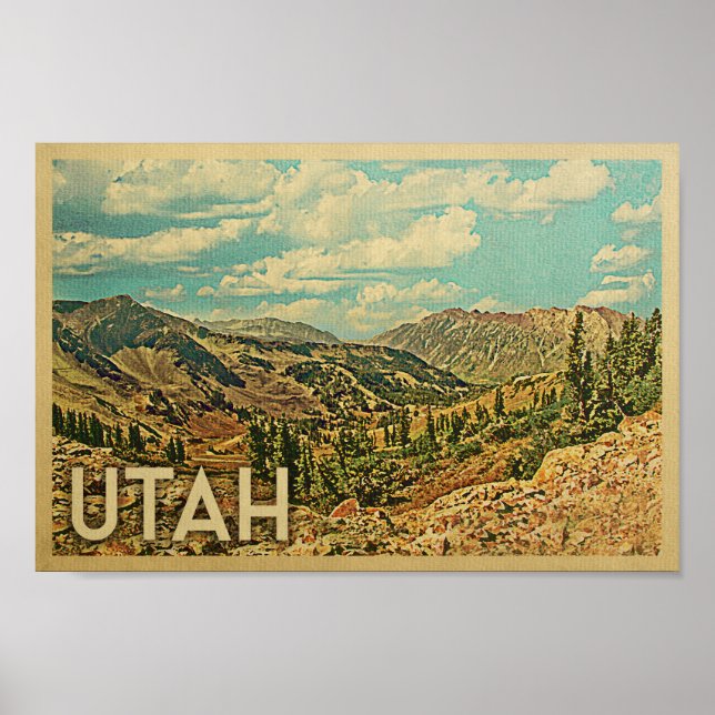 Poster Viagens vintage Utah (Frente)