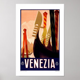 Póster Viagens vintage Veneza Itália