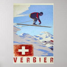 Poster Viagens vintage Verbier Suiça