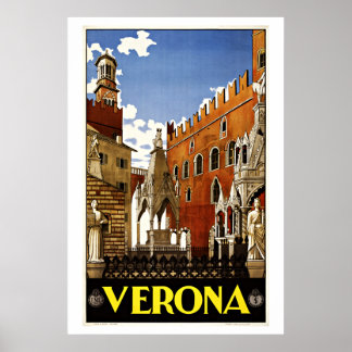 Poster Viagens vintage Verona Itália