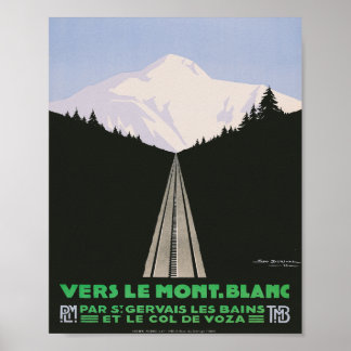 Poster Viagens vintage Vers Le Mont Blanc