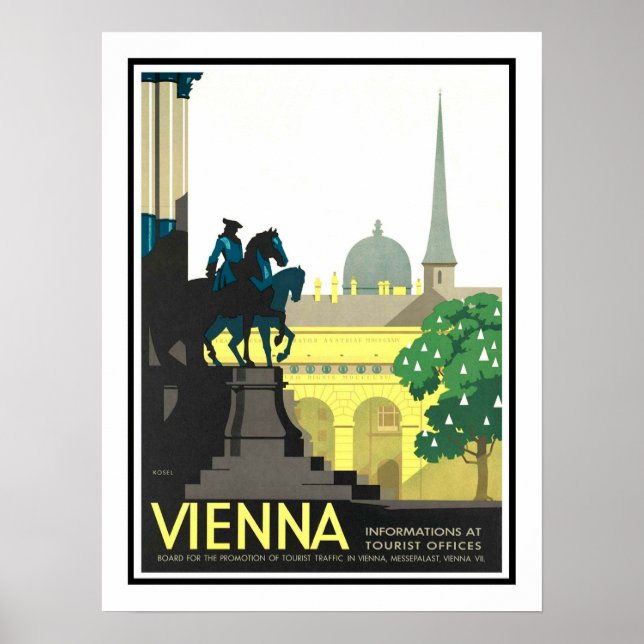 Póster Viagens vintage Viena (Frente)