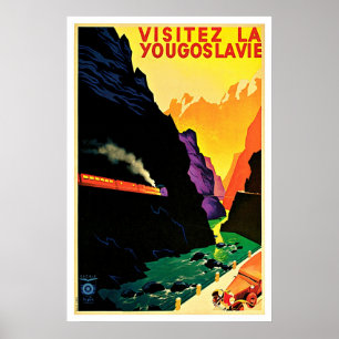 Póster Viagens vintage Visitez La Yougoslavie