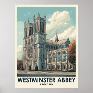 Poster Viagens vintage Westminster Abbey London