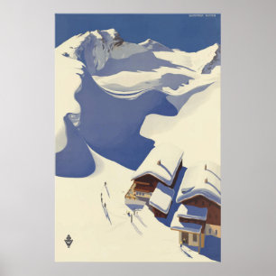 Póster Viagens vintage Wunshhelm Áustria