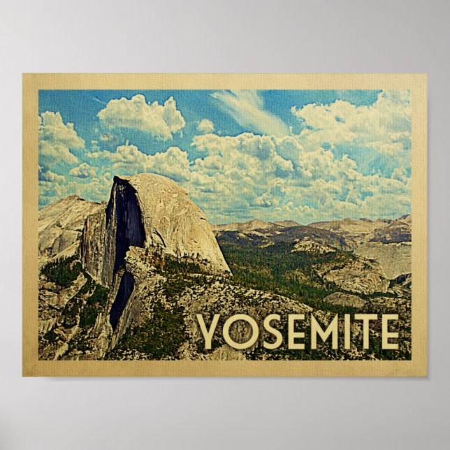 Póster Viagens vintage Yosemite (Frente)