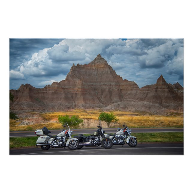 Póster Viajando pela América nas Badlands (Frente)