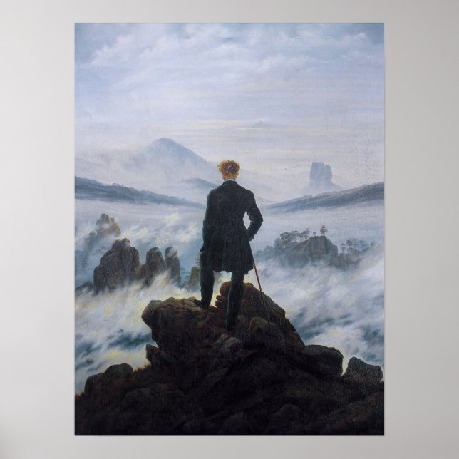 Poster Viajante Acima do Mar de Névoa – Friedrich (Frente)