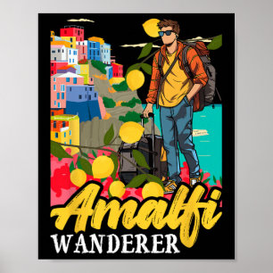 Poster Viajante de Amalfi Itália Costa Amalfi Limão 