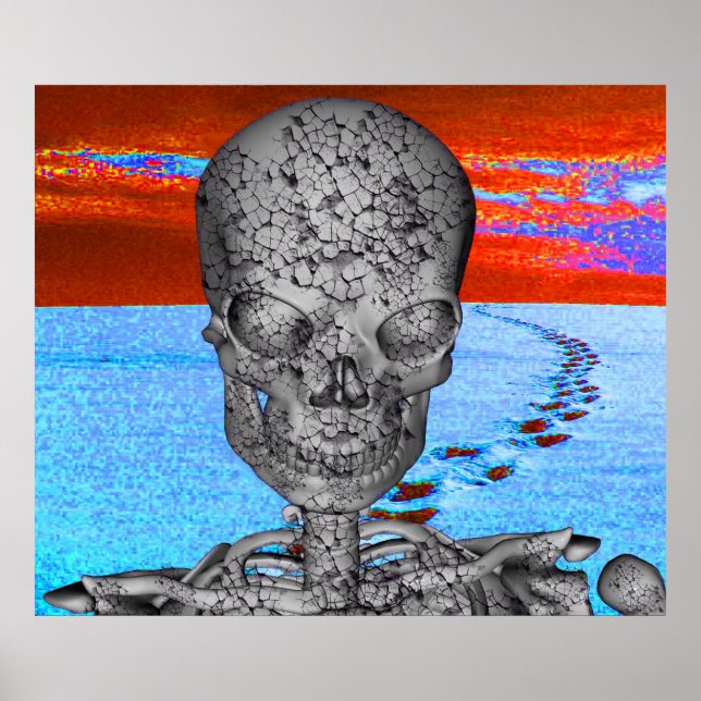 Póster Viajante de Tempo de Caveira (Frente)