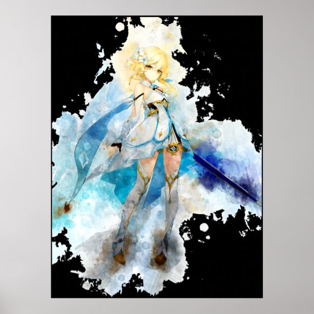 Poster Viajante Feminino - Impacto na Genshin (Frente)